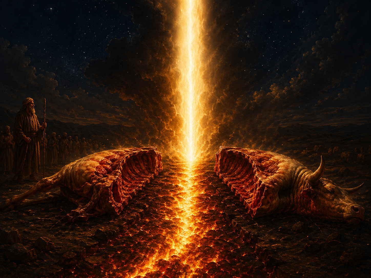 A path cut between the halves of a sacrifice